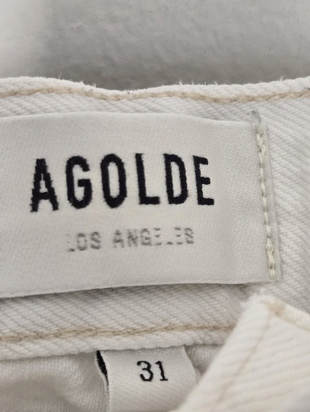 Agolde Parker Long Cut Off Shorts White Size 31